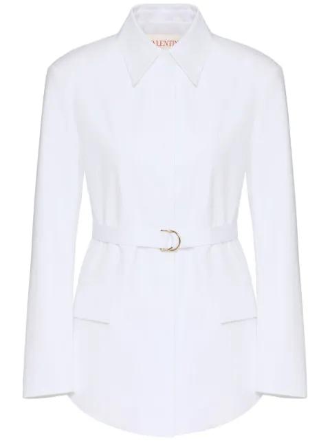 Valentino Garavani Compact poplin pea coat White BCJ3E55DN
