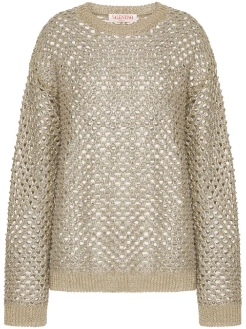 Valentino Garavani sequinned sweater Neutrals BKC55W8J7