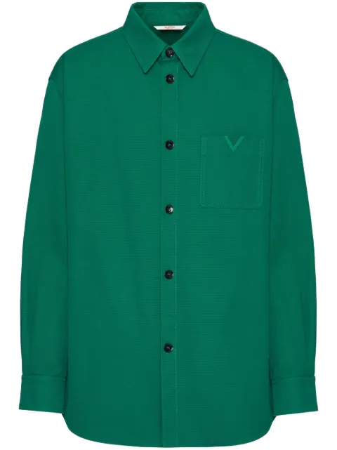 Valentino Garavani V-detail canvas shirt jacket Green VCIO059UA