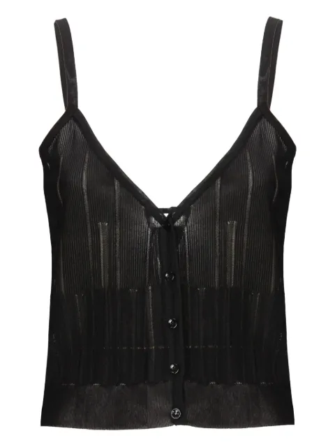 Saint Laurent striped knitted tank top Black 780393Y76OE