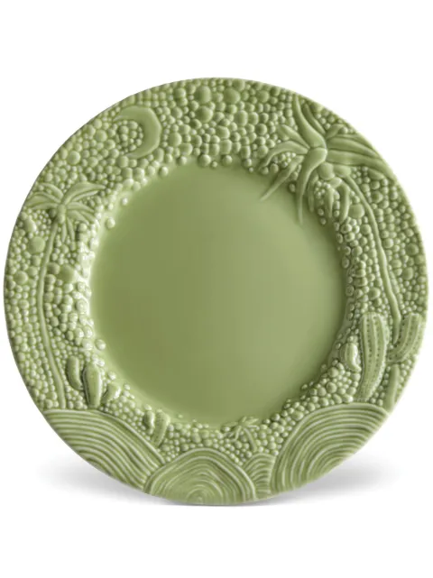 L'Objet x Haas Brothers Mojave Desert porcelain charger plate (32cm) Green HB601