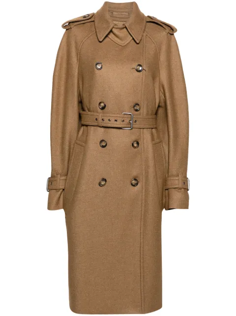 Sportmax double-breasted twill trench coat Neutrals 2320160533600