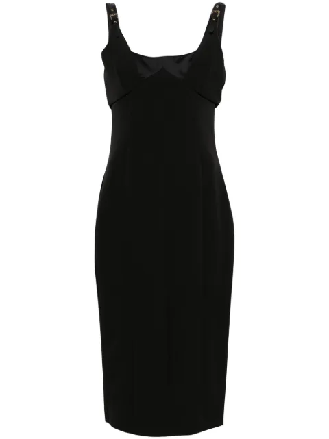 Versace Jeans Couture square-neck cady midi dress Black 76HAO919N0103