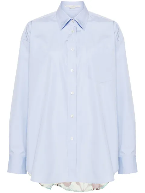 Stella McCartney straight-point collar panelled shirt Blue 620093SMA90