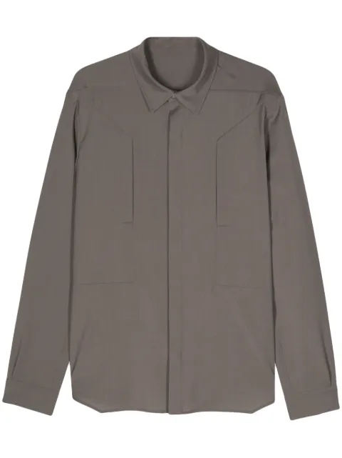 Rick Owens Fogpocket virgin wool shirt Grey RU01D3237WL