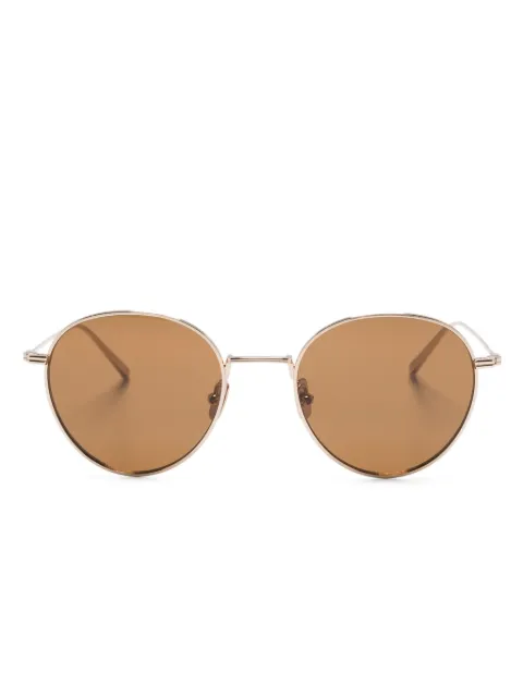 TOTEME logo-engraved round-frame sunglasses Gold 242WAE1087EC0009042