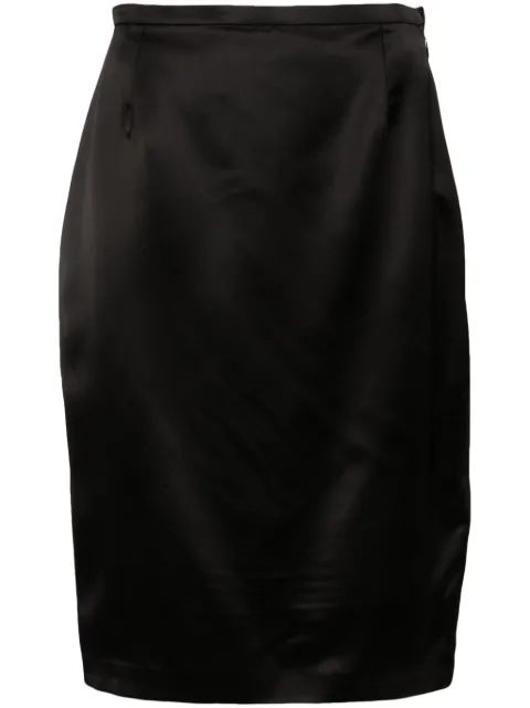 Saint Laurent satin pencil midi skirt Black 777645Y3I93