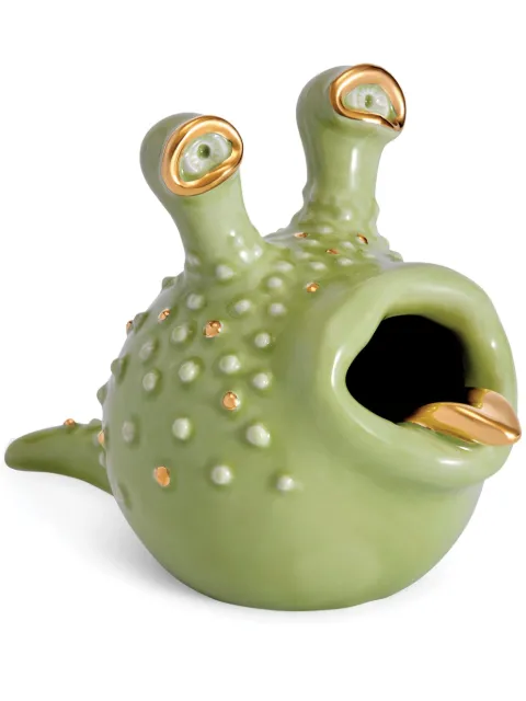 L'Objet Haas Grand porcelain ashtray (20cm x 15cm) Green HB943