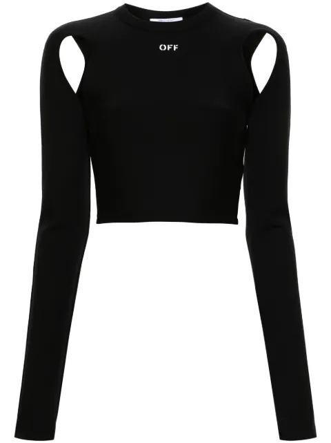 Off-White cut-out crop top Black OWAD211C99JER0011001