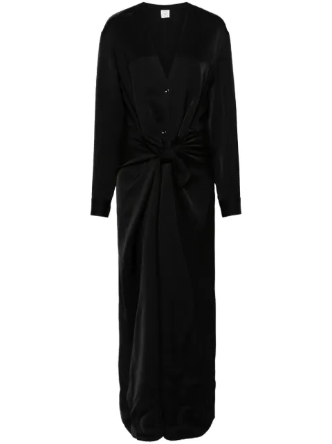 TOTEME knot-detail satin dress Black 242WRD1730FB0160001