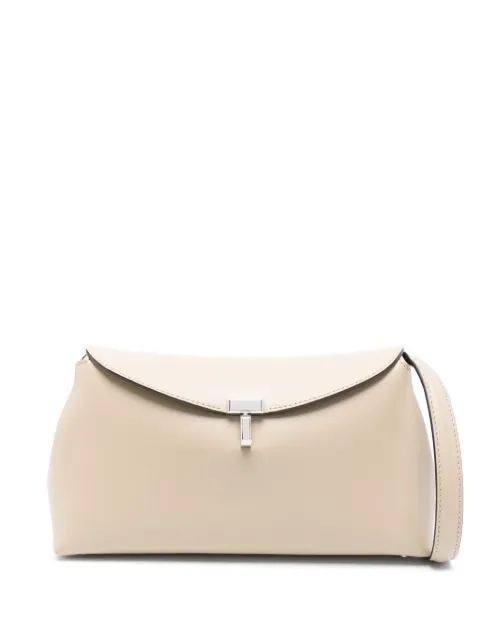 TOTEME T-Lock leather clutch bag Neutrals 234WAL950LE0025125