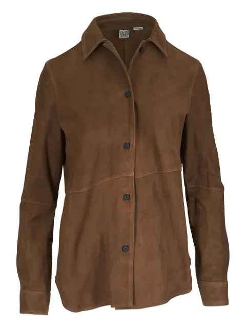 TOTEME button-fastening leather shirt Brown 242WRT1768LE0005104