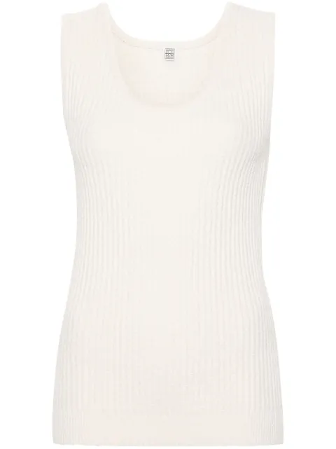 TOTEME ribbed knitted top Neutrals 242WRT1670YA0042116