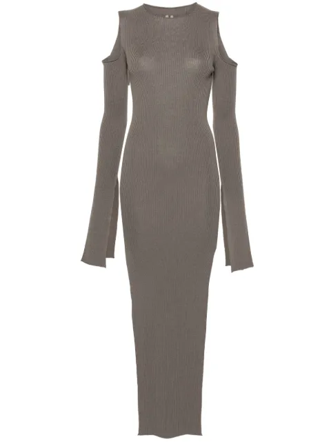 Rick Owens Lido Cape virgin wool maxi dress Grey RP01D2610RIBM