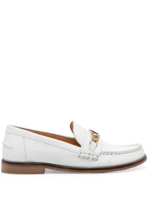 TWINSET chain-detail leather loafers White 241TCP12C