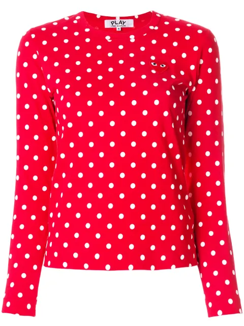 Comme Des Garçons Play polka dot heart logo T-shirt P1T165
