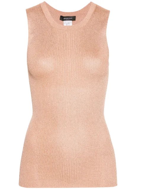Fabiana Filippi lurex ribbed tank top Neutrals MAD264F065D6530000