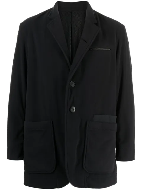Undercover logo-appliqué single-breasted blazer Black UC2C4106
