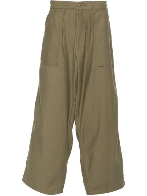 Neighborhood wide-leg cotton trousers Green 232AQNHPTM01