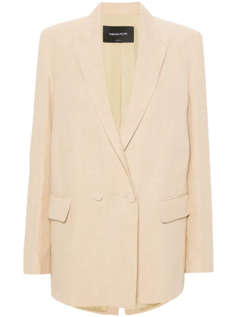 Fabiana Filippi double-breasted linen blend blazer Neutrals GCD264F162D6300000
