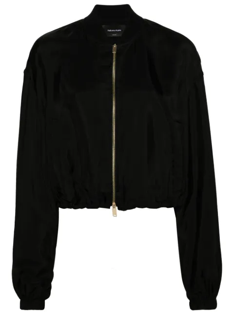 Fabiana Filippi zipped satin bomber jacket Black GCD264F199I9060000