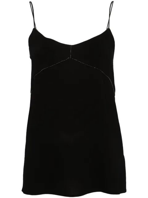 Fabiana Filippi beaded-trim crepe tank top Black TPD264F214D646M466