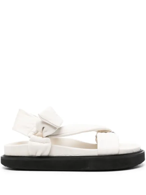 ISABEL MARANT Naori debossed-logo leather sandals White SD0066FAB1B18S