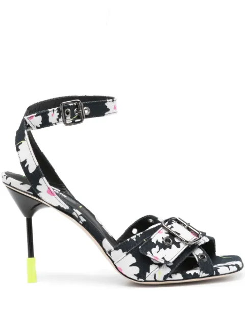 MSGM 105mm floral-print sandals Black 3641MDS702875