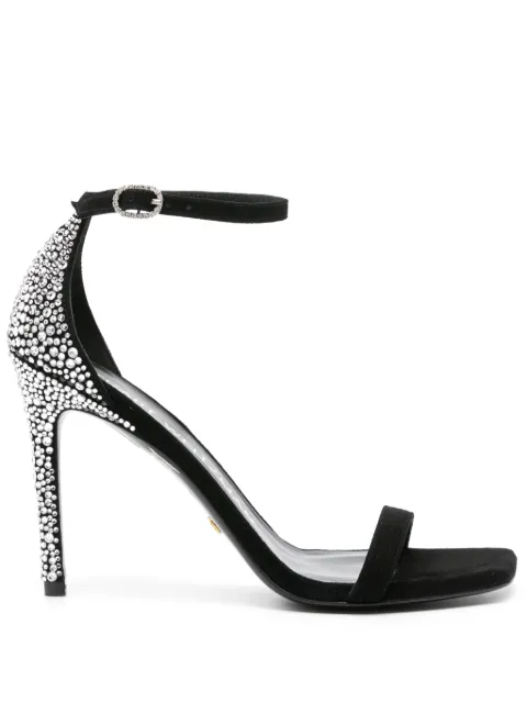 Stuart Weitzman Nudistcurve Royale rhinestone-embellished sandals Black SG936