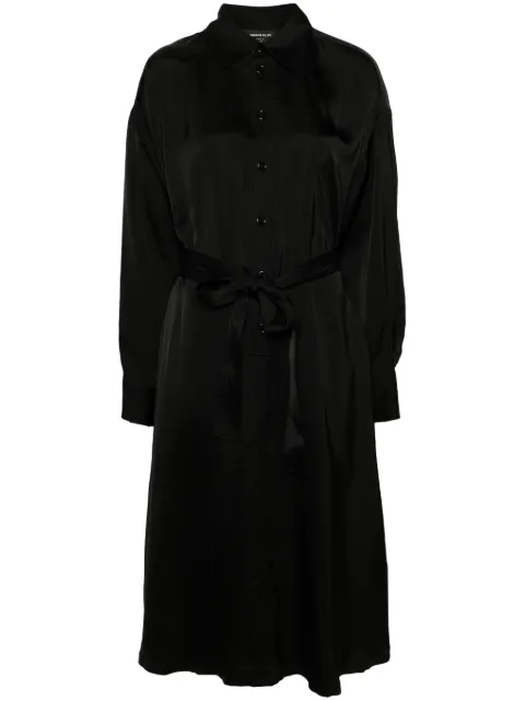 Fabiana Filippi belted satin shirtdress Black ABD264F128D6230000