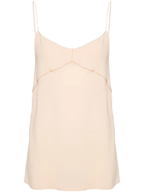 Fabiana Filippi beaded-trim crepe tank top Neutrals TPD264F214D646M466
