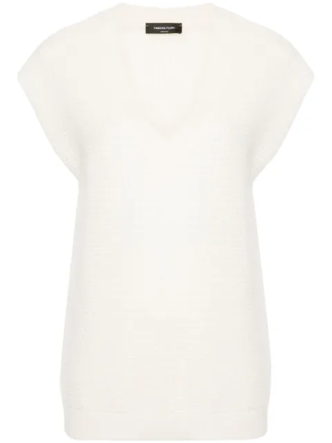 Fabiana Filippi V-neck knitted vest Neutrals MAD264F051D6490000