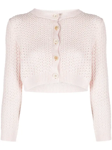 Fabiana Filippi open-knit cropped cardigan Pink MAD264F068I9420000