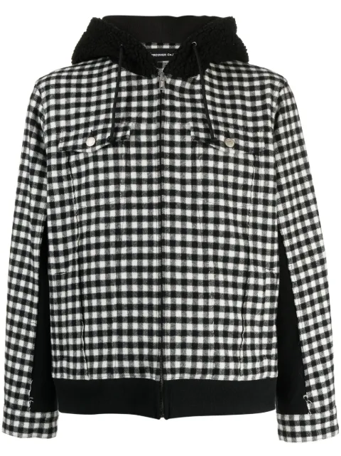 Undercover check-print hooded jacket Black UC2C4201