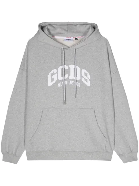 GCDS logo-embroidered hoodie Grey A1OM1901JB4