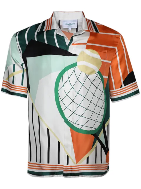 Casablanca Court Abstrait silk shirt Green UMPS24SH003