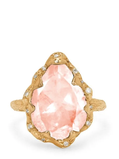 Logan Hollowell 14kt yellow gold Queen Water Drop morganite and diamond ring Gold LHR1160YGWDMO