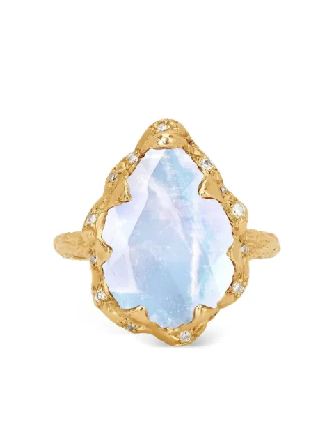 Logan Hollowell 14kt Gold Moonstone Diamond Ring Gold LHR1160YGWDMN