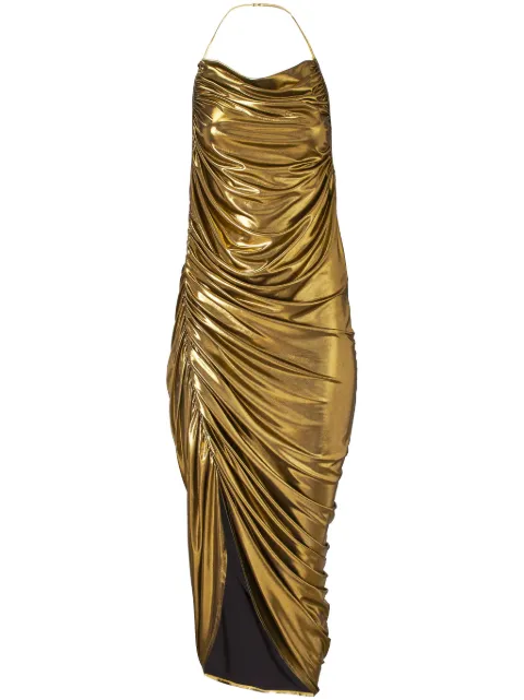 Marc Jacobs metallic draped midi dress Gold 2S4RDR007W19710