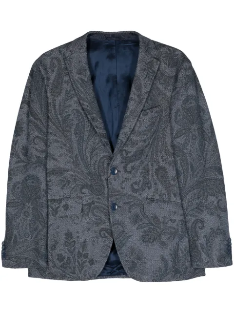 ETRO paisley-jacquard cotton blazer Blue MRCB000199IA504