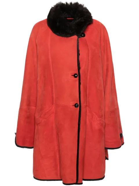 A.N.G.E.L.O. Vintage Cult 1980s shearling-trim suede coat Red ANG750LUH