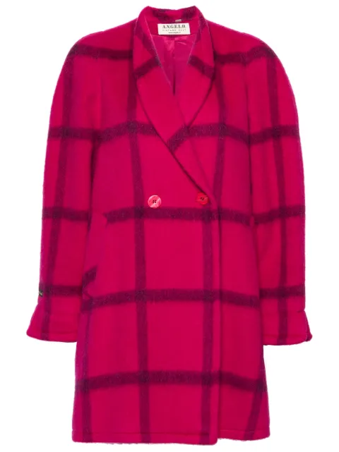 A.N.G.E.L.O. Vintage Cult 1980s check-pattern brushed coat Pink ANG480FV