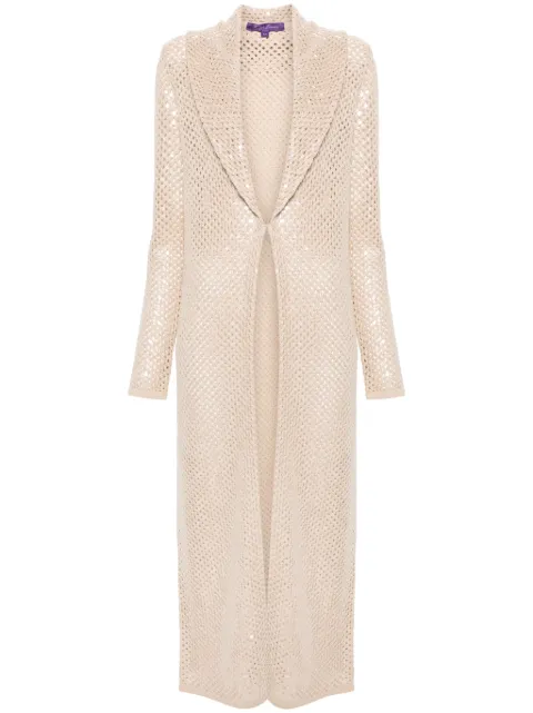Ralph Lauren Collection sequinned cashmere cardi-coat Neutrals 290933900001