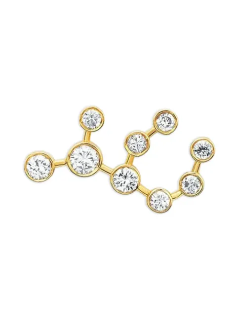 Logan Hollowell 14K yellow gold Virgo diamonds single earring Gold LHE1182YGWDL