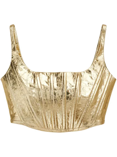Marc Jacobs metallic leather corset top Gold 2S4RTP006W12710