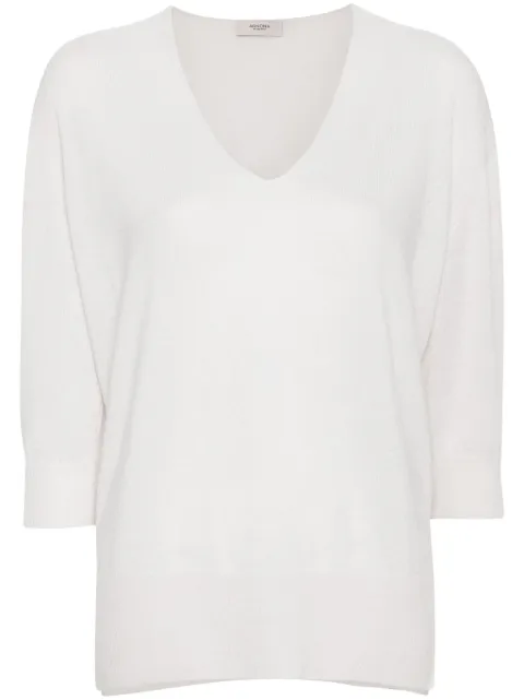 Agnona knitted V-Neck top Grey K0070260C140I