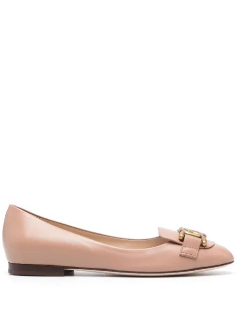 Tod's chain-embellished leather ballerina shoes Pink XXW94K0IB70OON