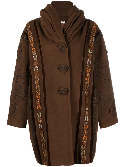 A.N.G.E.L.O. Vintage Cult 1980s hooded wool coat Brown ANG380FGV