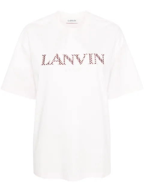 Lanvin logo-patches cotton T-shirt Pink RWTS0022J207P24