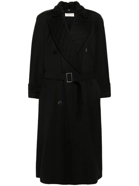 A.N.G.E.L.O. Vintage Cult 1980s belted maxi wool coat Black ANG480FU